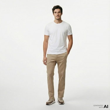  Nautica Erkek Bej Slim Fit Pantolon