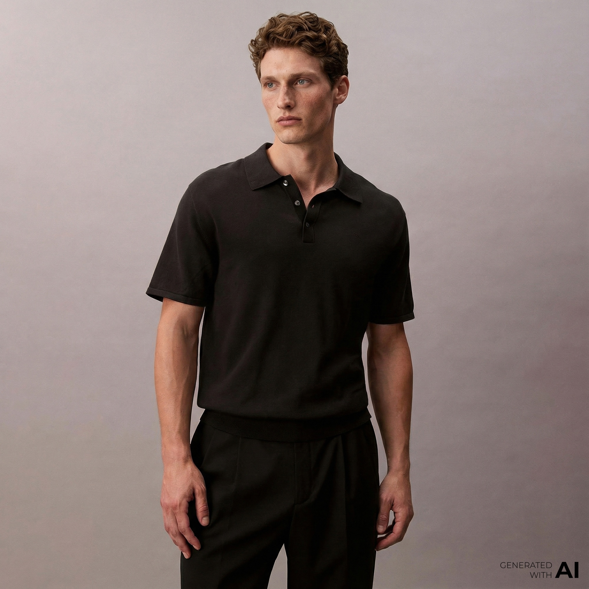 Calvin Klein Supima Polo Erkek Siyah Triko