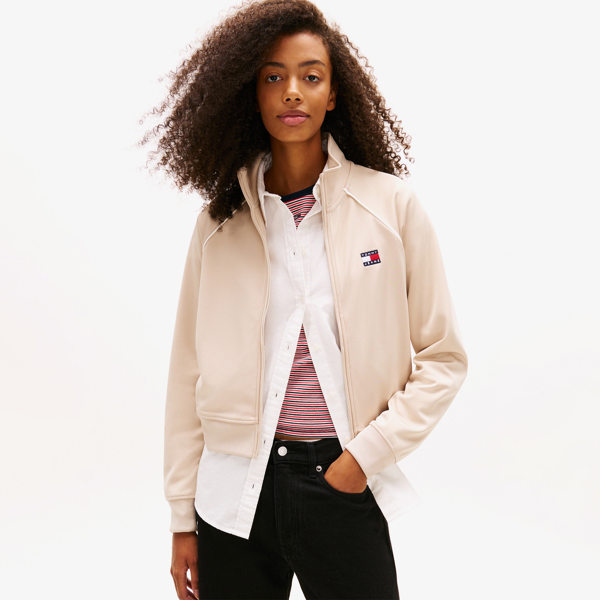 Tommy Hilfiger Badge Kadın Bej Ceket