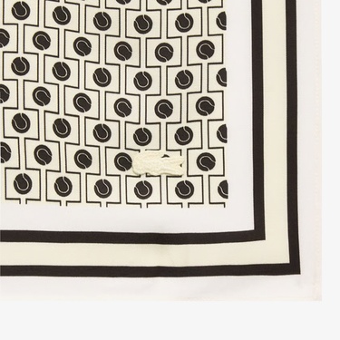  Lacoste Kadın Desenli Kahverengi Fular