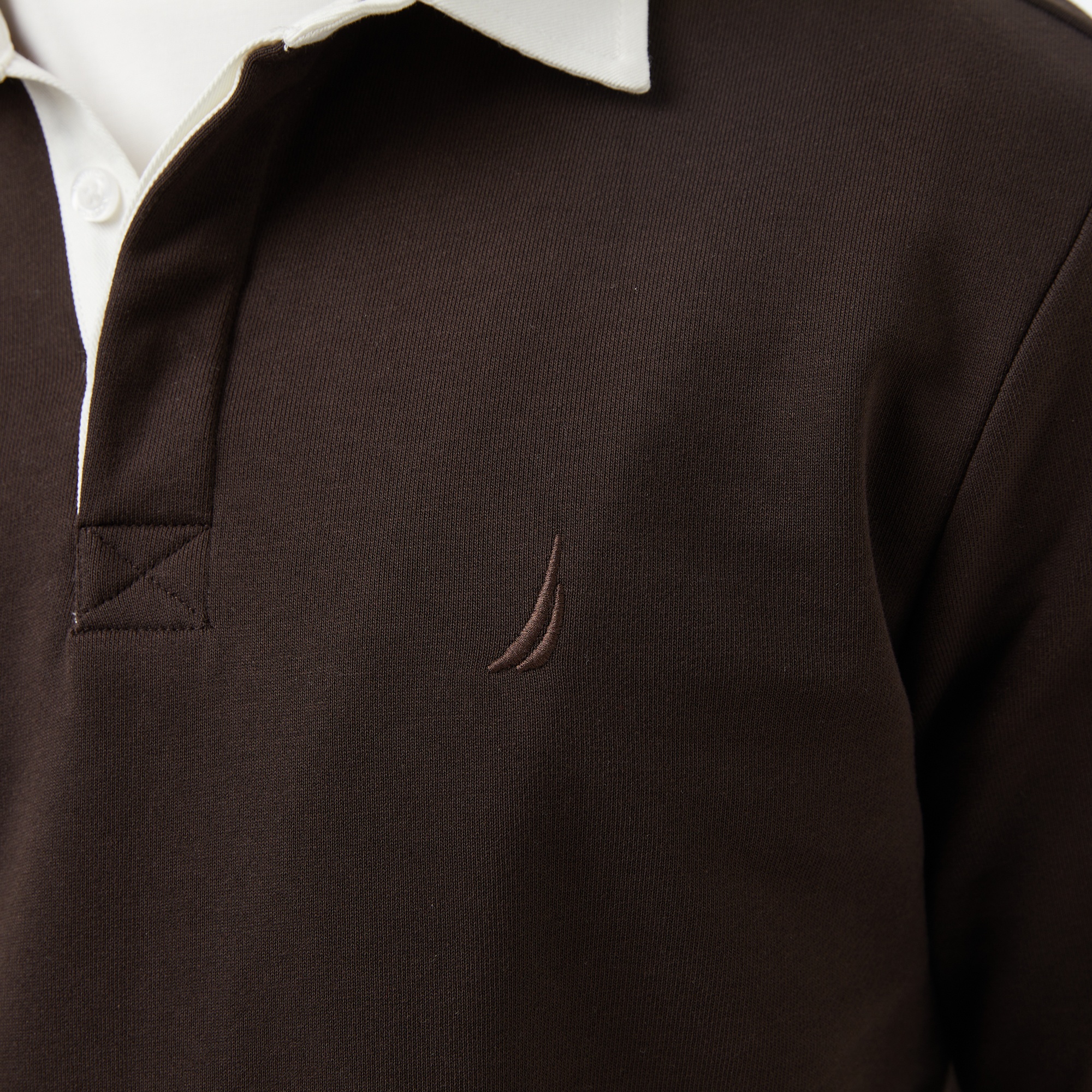 Nautica Erkek Kahverengi Regular Fit Uzun Kollu Polo Yaka T-Shirt