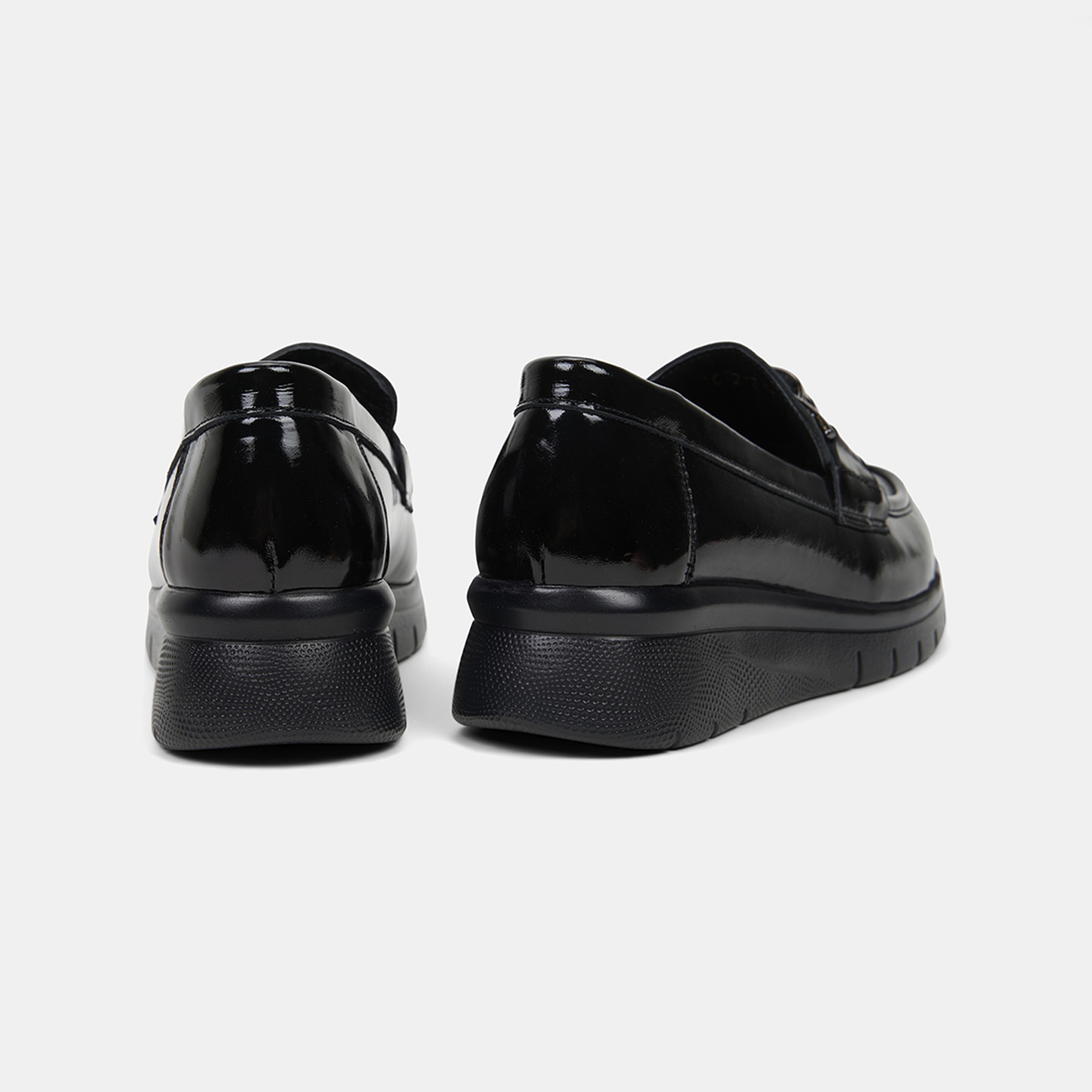 Kadın Siyah DesaComfort Dolgu Topuklu Rugan Loafer