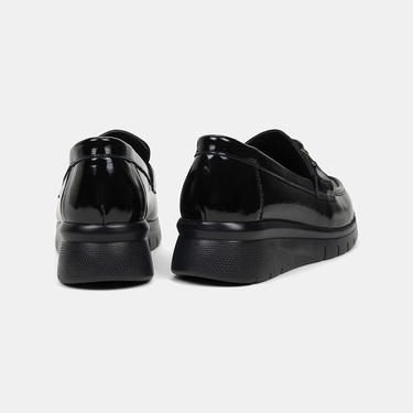  Kadın Siyah DesaComfort Dolgu Topuklu Rugan Loafer