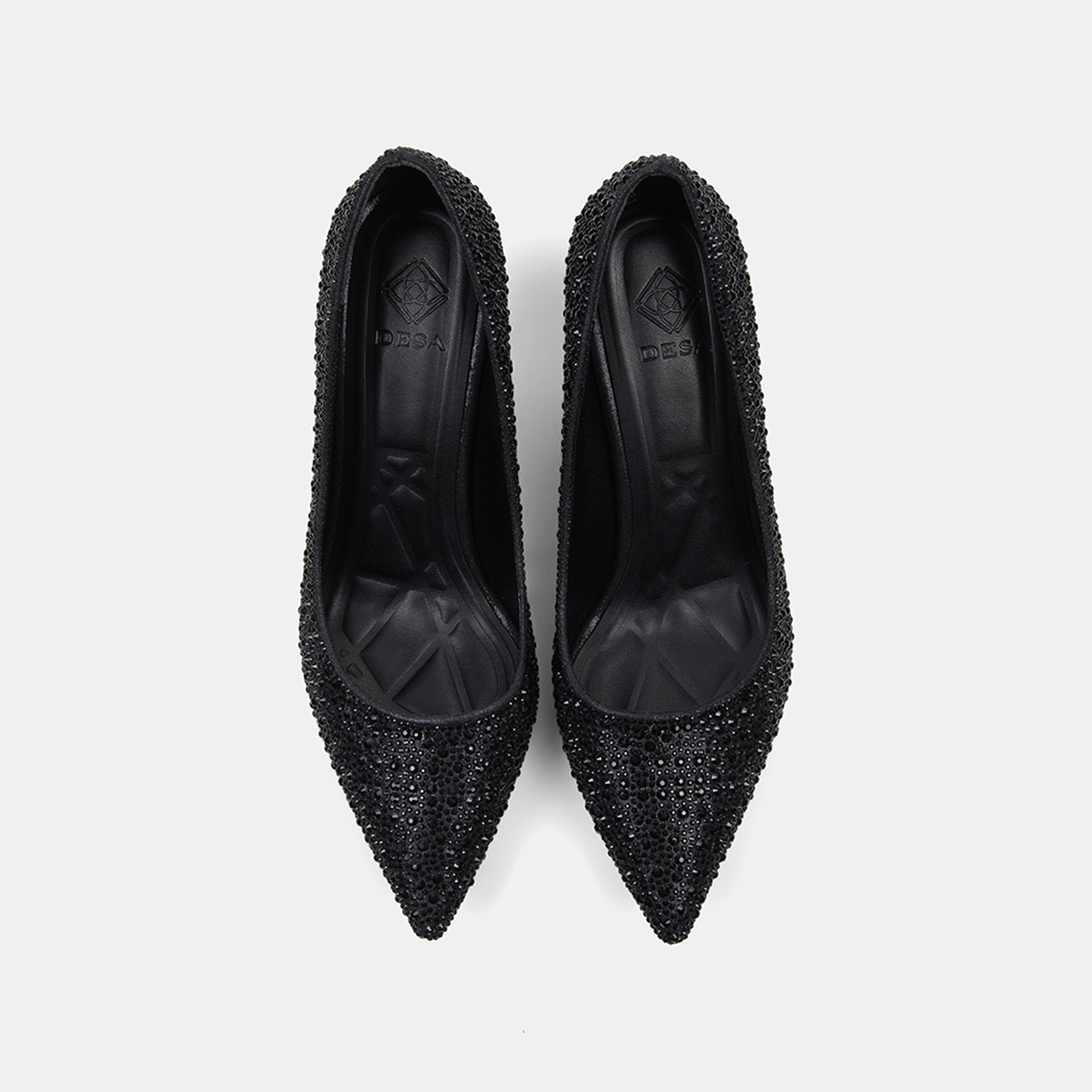 Kadın Siyah Taşlı Sivri Burunlu Topuklu Abiye Ayakkabı