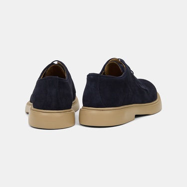  Erkek Lacivert Bağcıklı Süet Klasik Ayakkabı