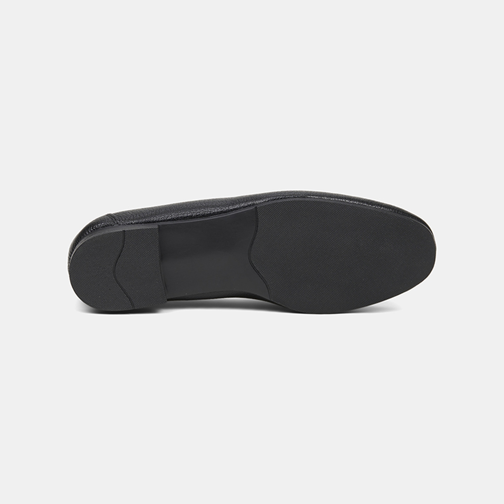 Kadın Siyah Yuvarlak Burun Deri Loafer