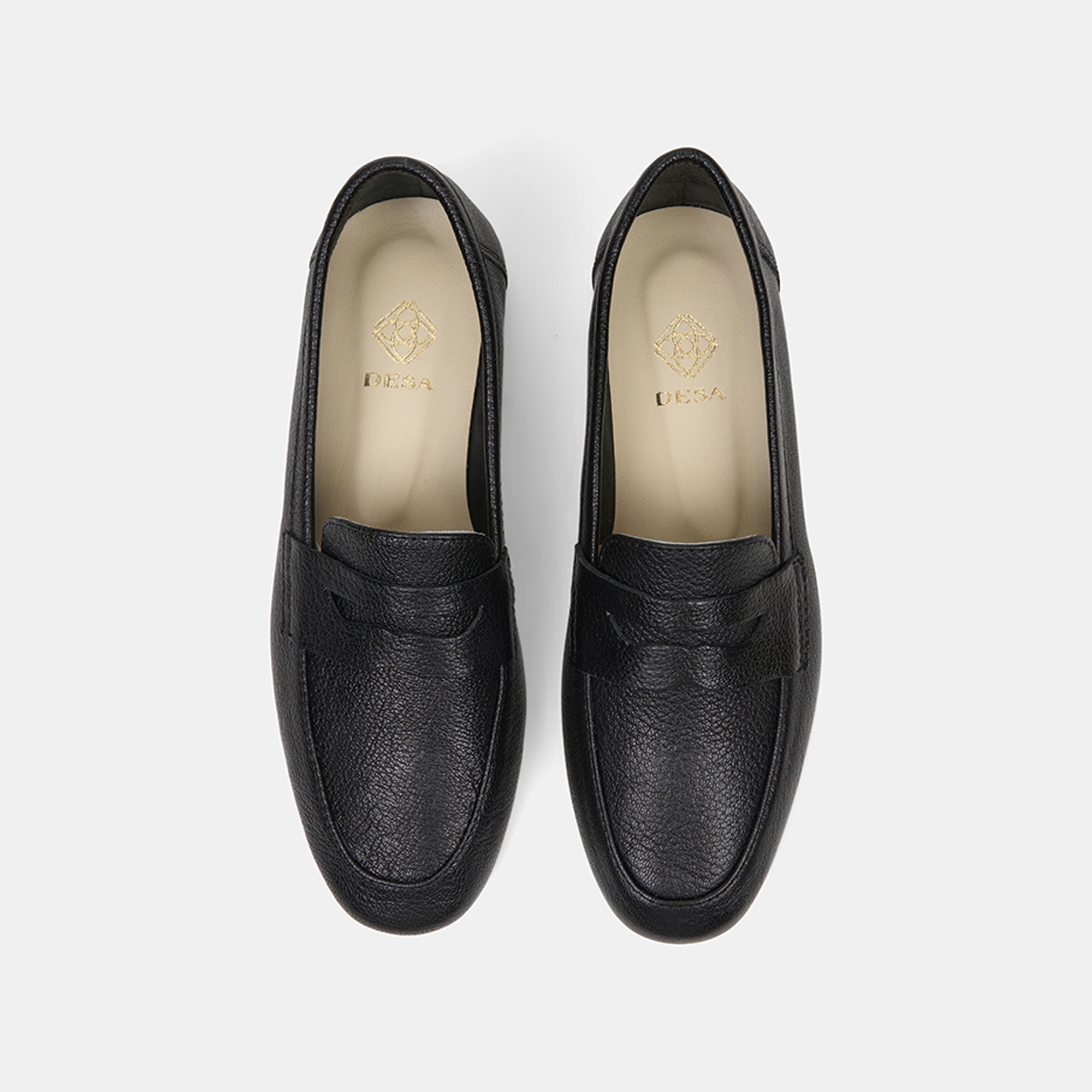 Kadın Siyah Yuvarlak Burun Deri Loafer