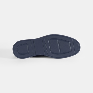  Erkek Lacivert Klasik Beyaz Tabanlı Süet Loafer