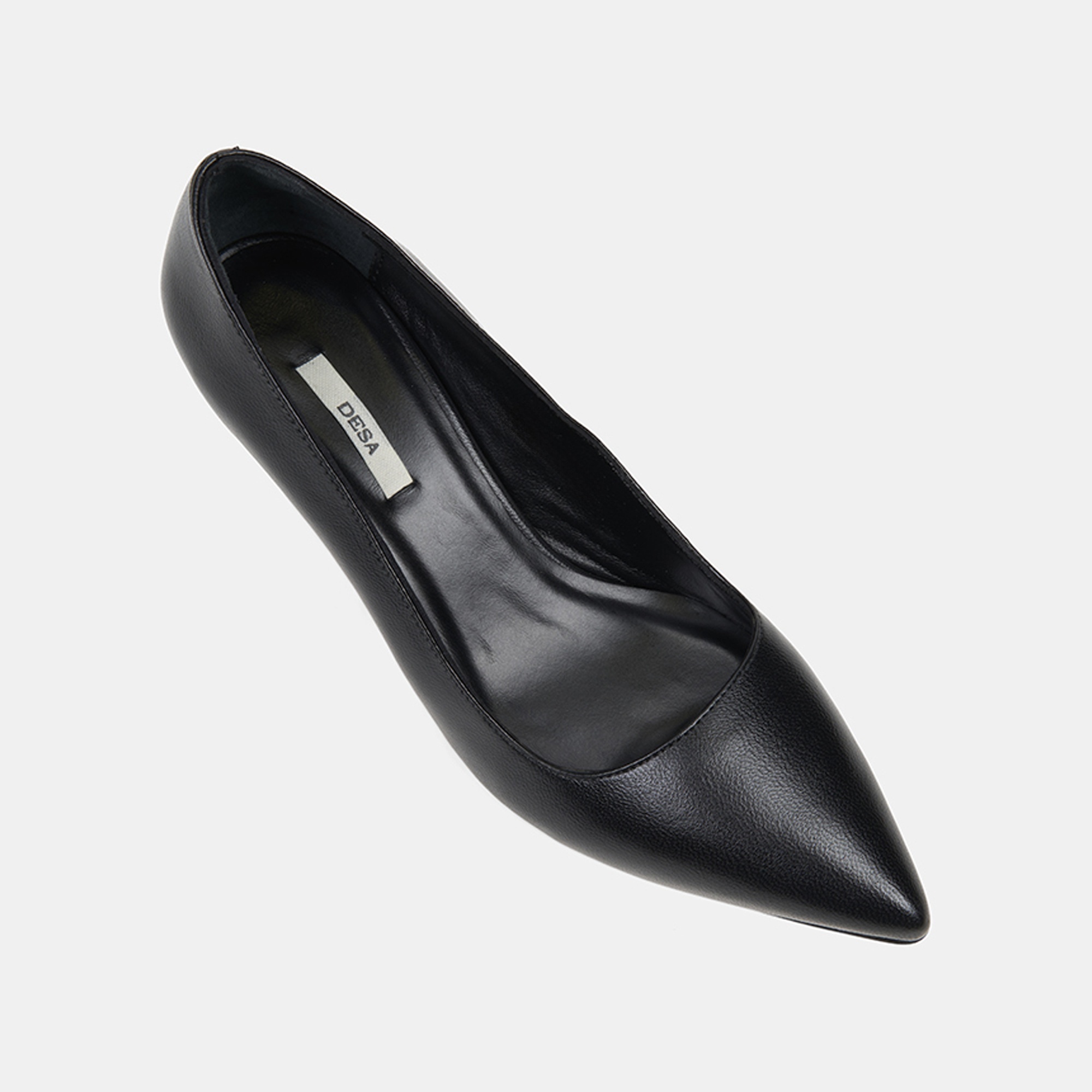 Kadın Siyah Sivri Burunlu Deri Stiletto