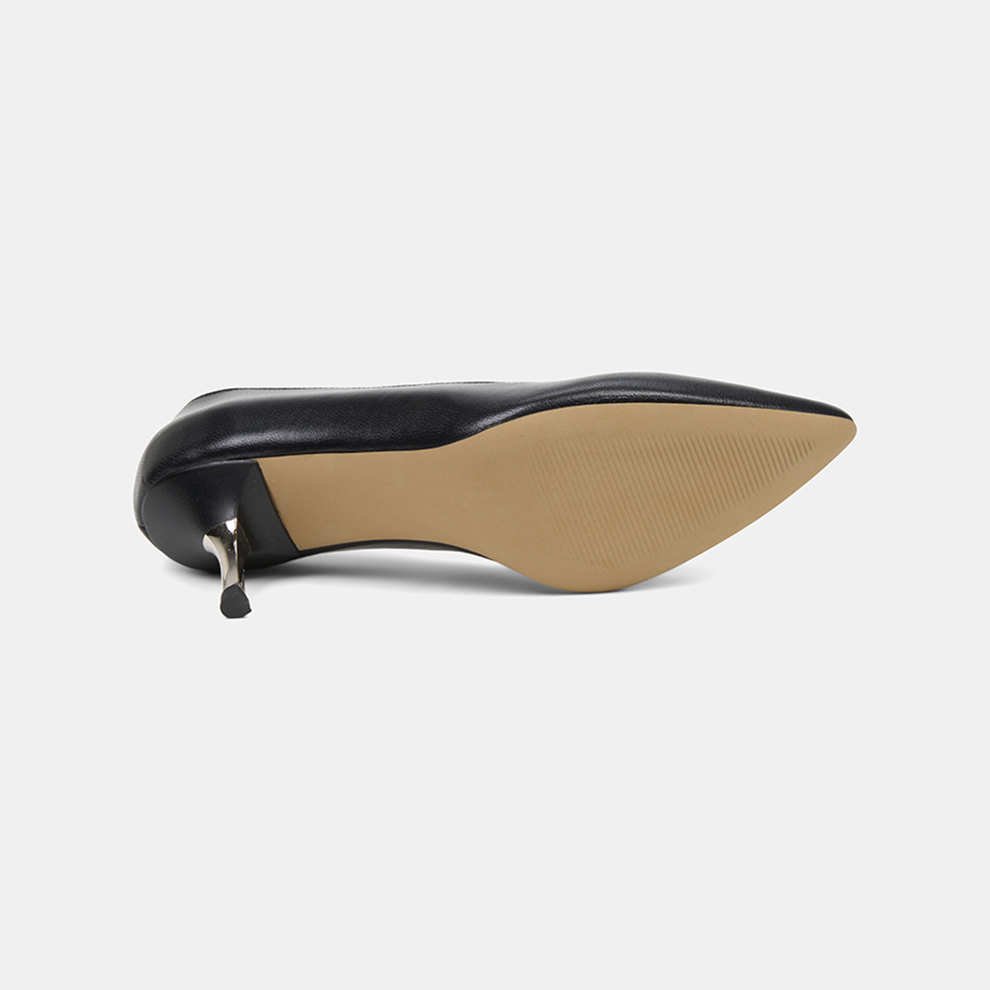 Kadın Siyah Sivri Burunlu Deri Stiletto