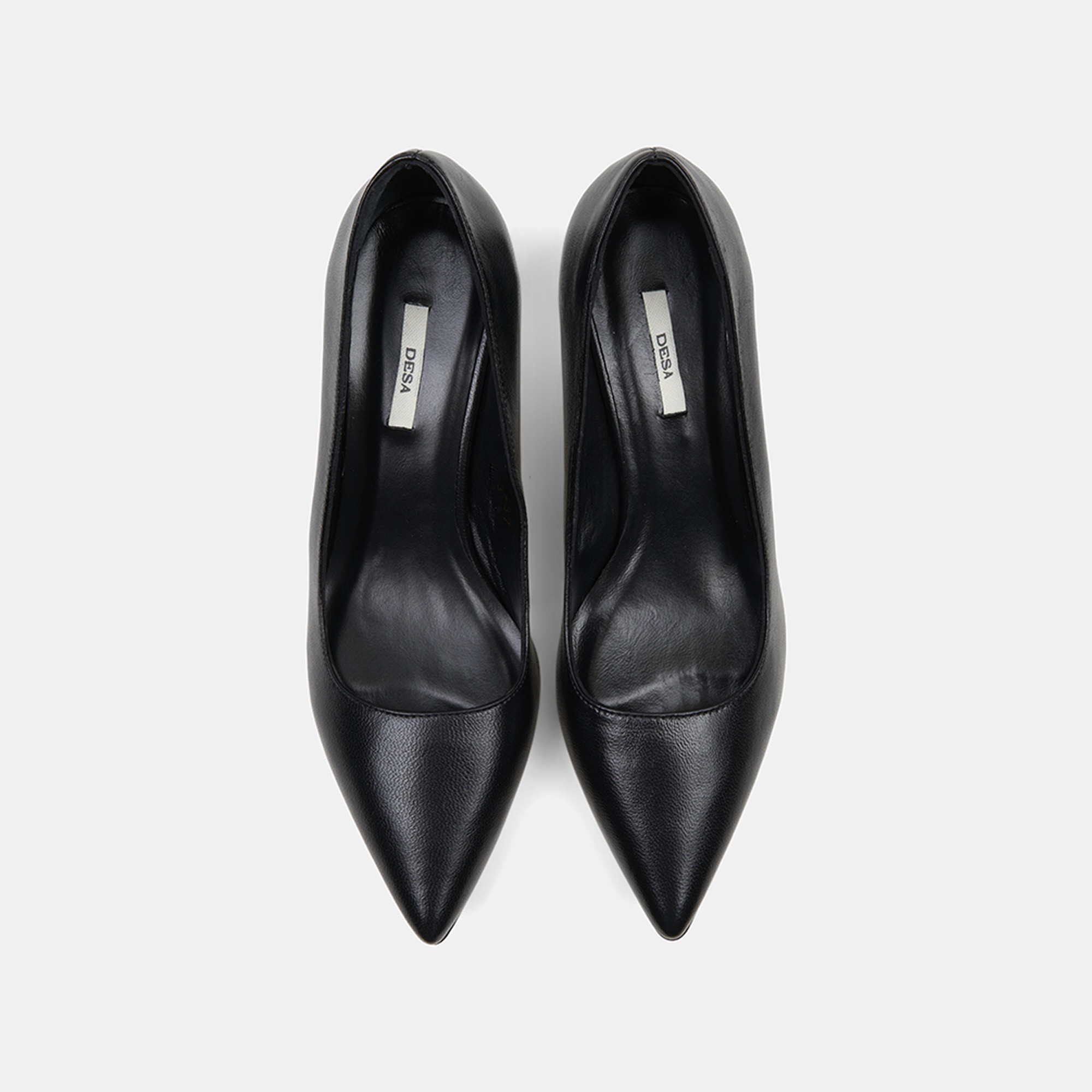 Kadın Siyah Sivri Burunlu Deri Stiletto