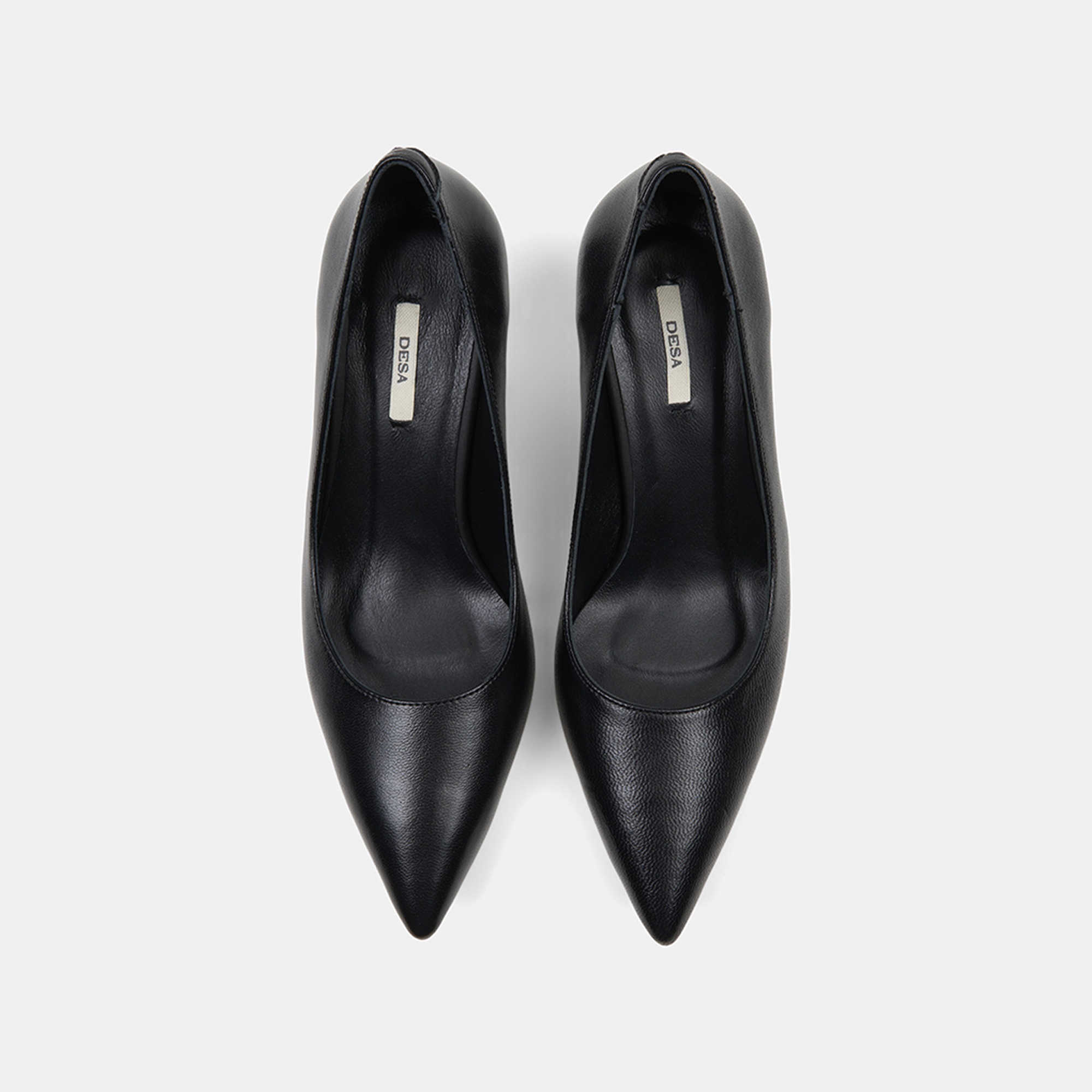 Kadın Siyah Sivri Burunlu Klasik Deri Stiletto