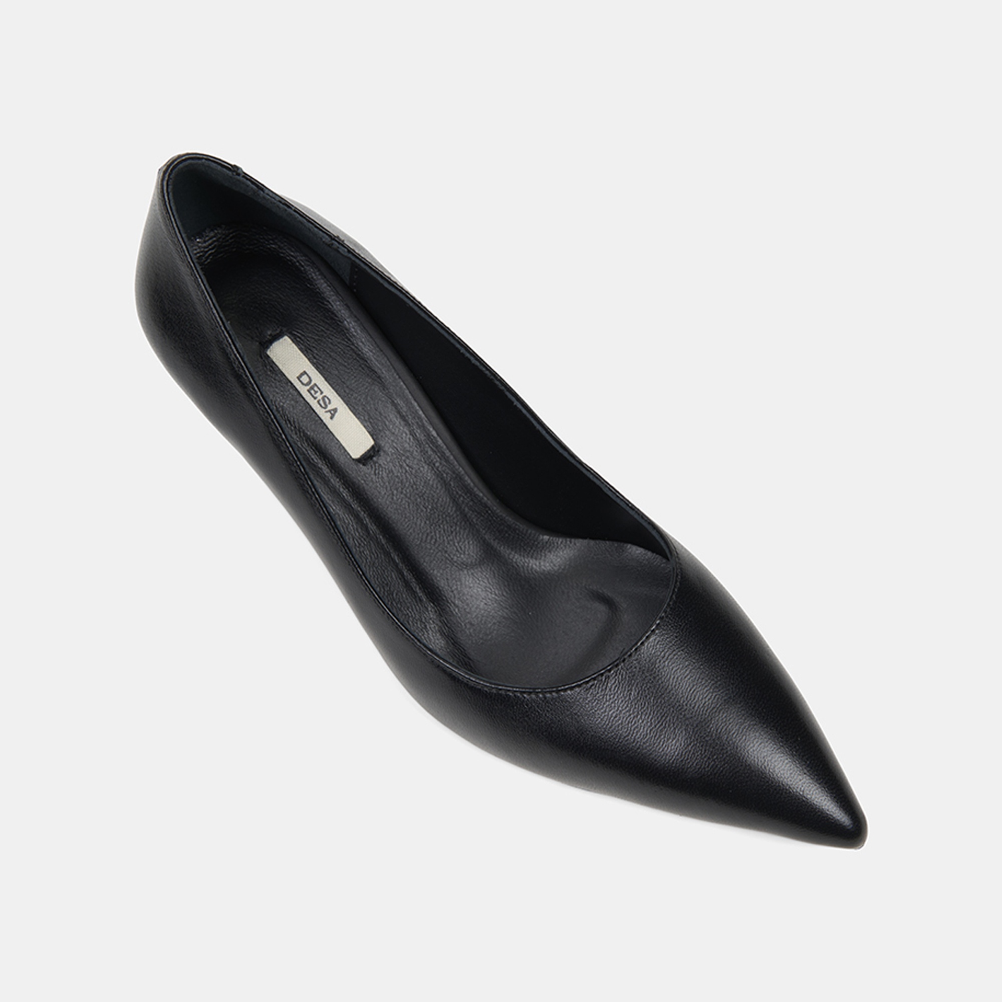 Kadın Siyah Sivri Burunlu Klasik Deri Stiletto