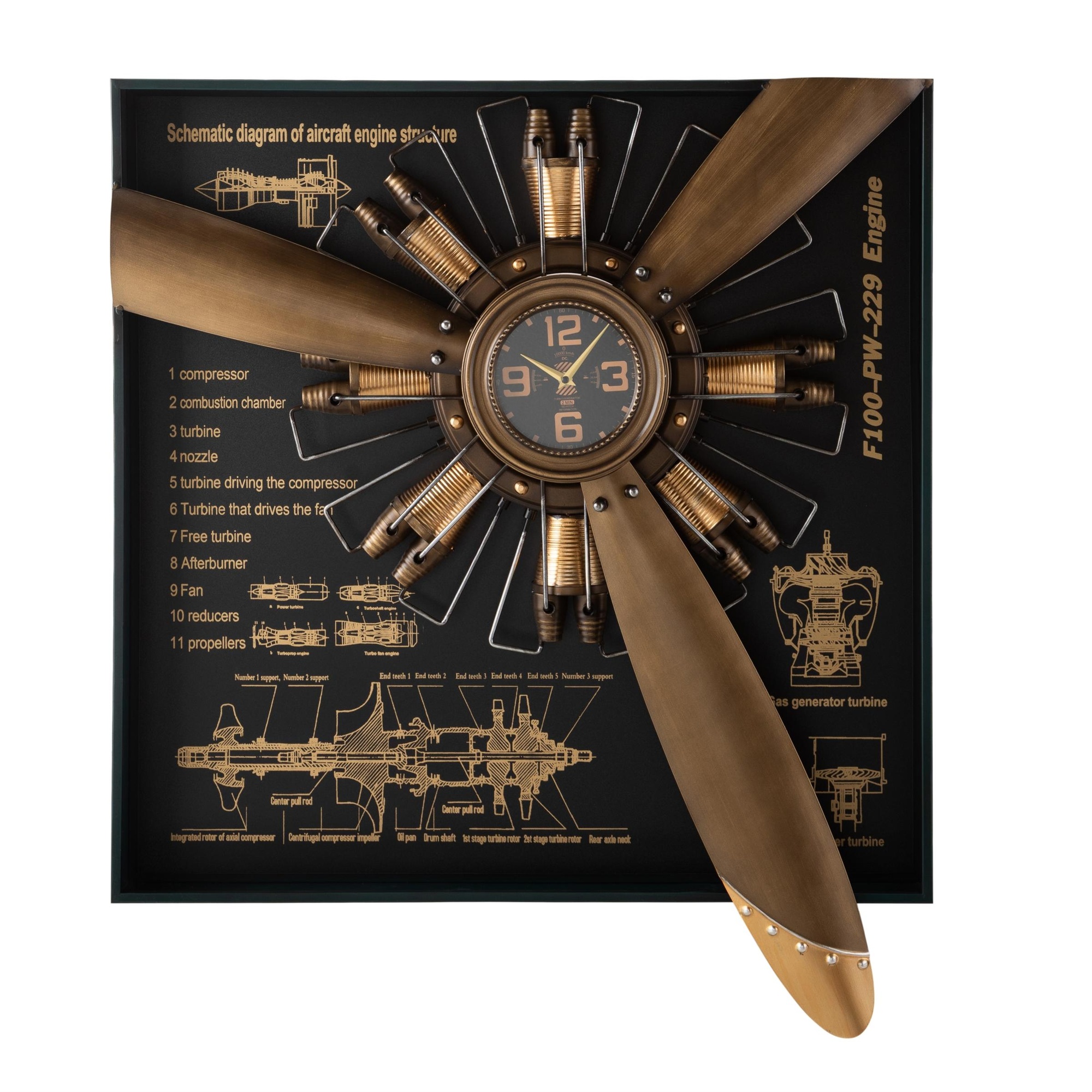 ELICA GOLD DUVAR SAATİ 80X15X96CM