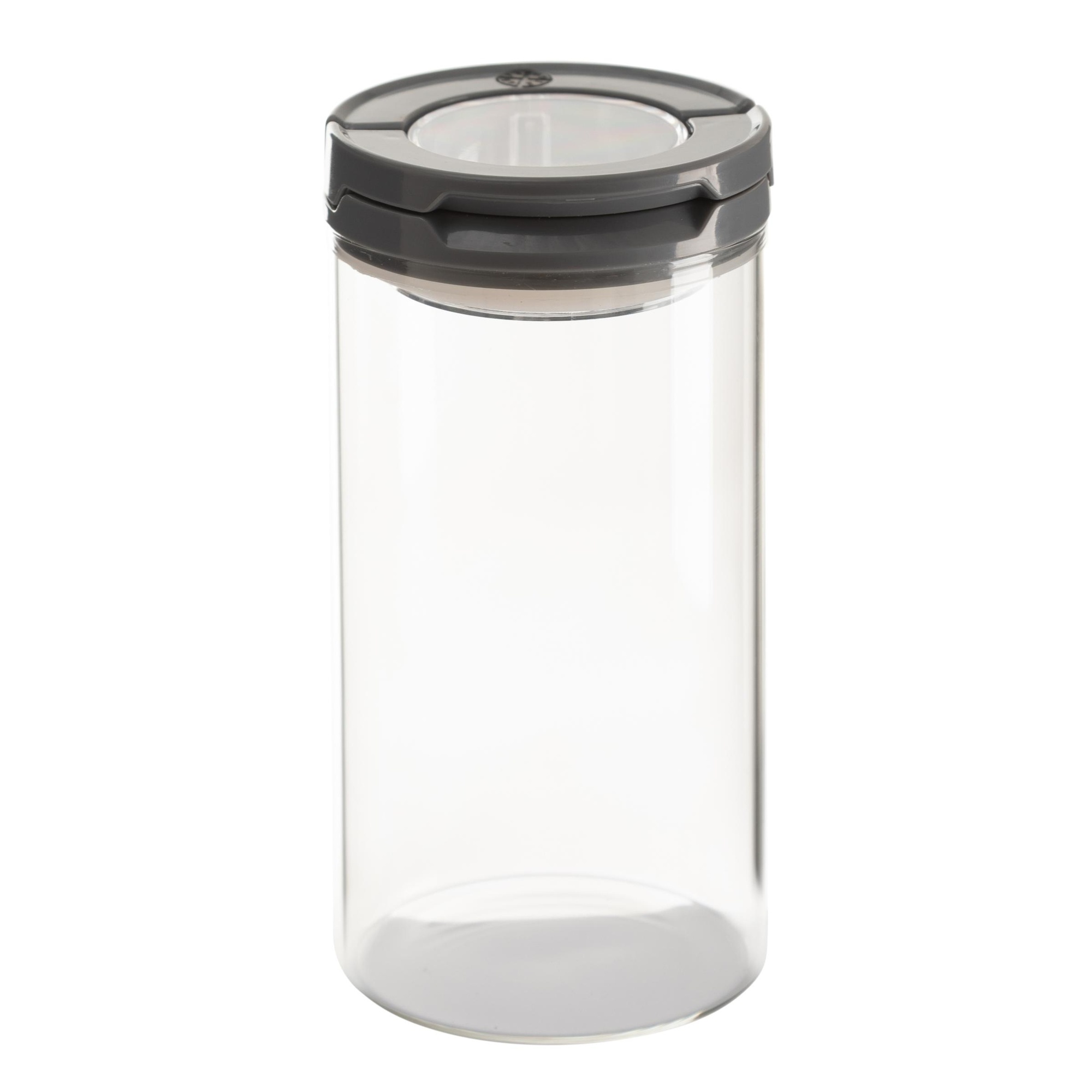 CAM KAVANOZ VAKUMLU KAPAK GRİ 600 ML