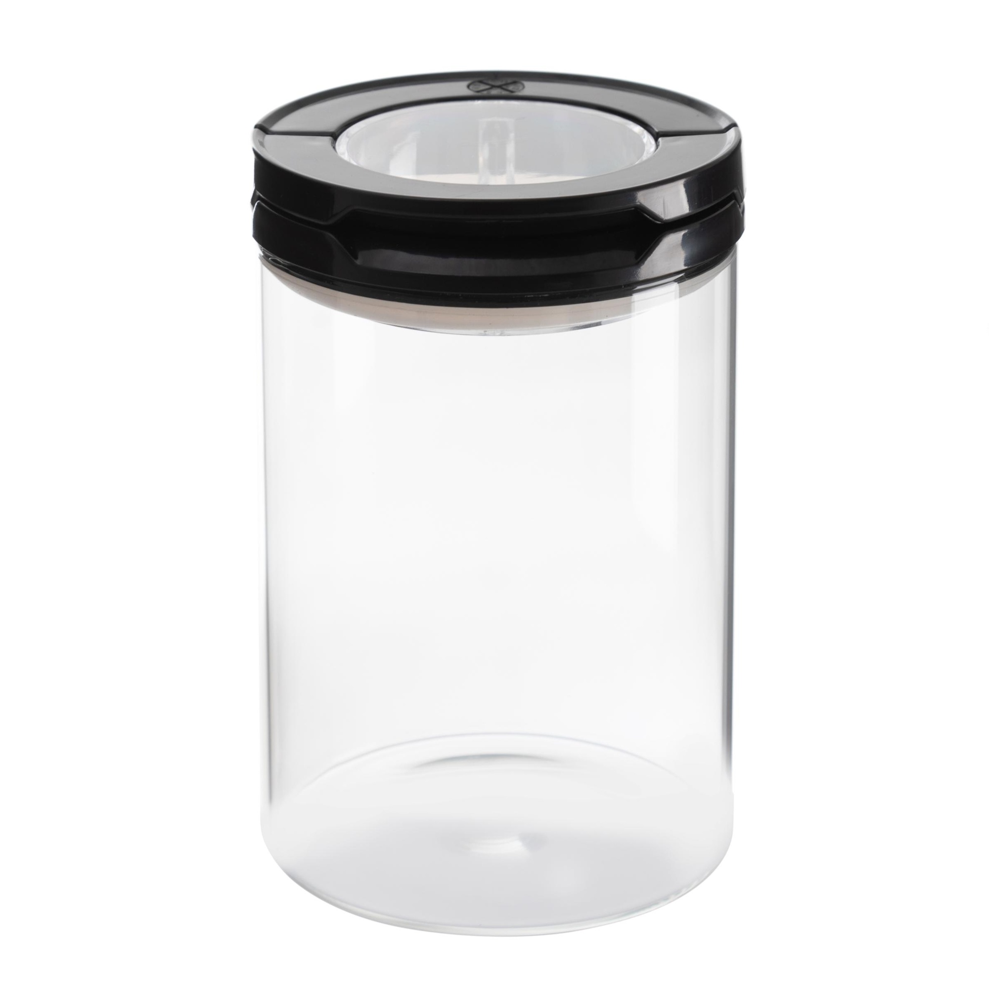 CAM KAVANOZ VAKUMLU KAPAK SİYAH 1300 ML