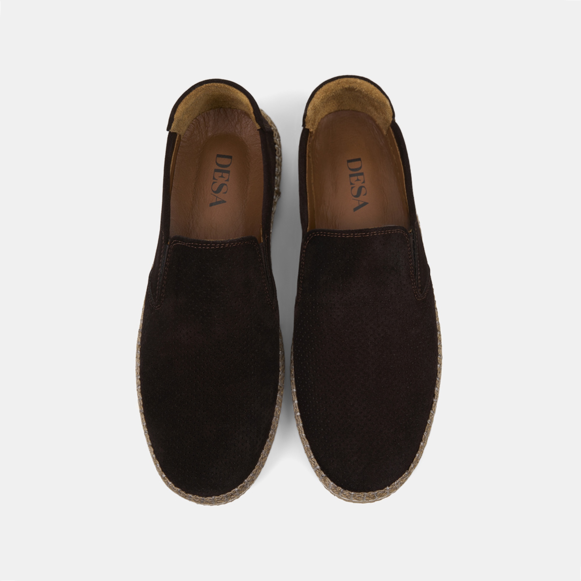 Erkek Kahve Perforeli Günlük Süet Deri Loafer