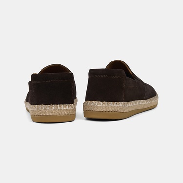  Erkek Kahve Perforeli Günlük Süet Deri Loafer