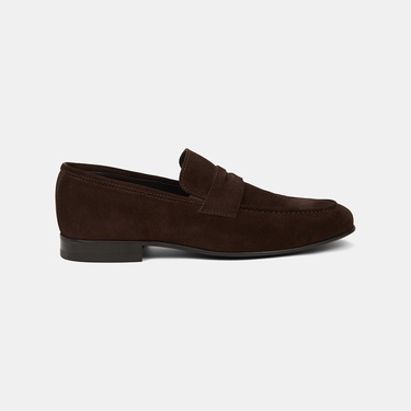  Erkek Kahve Klasik Süet Loafer