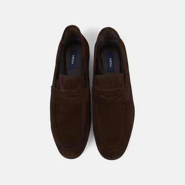  Erkek Kahve Klasik Süet Loafer