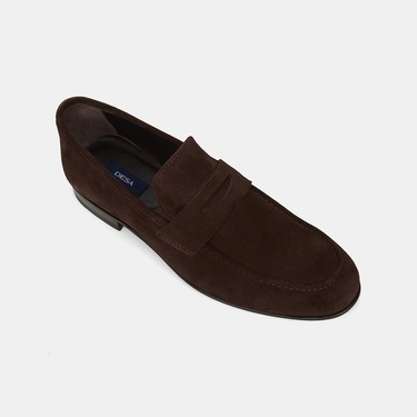  Erkek Kahve Klasik Süet Loafer