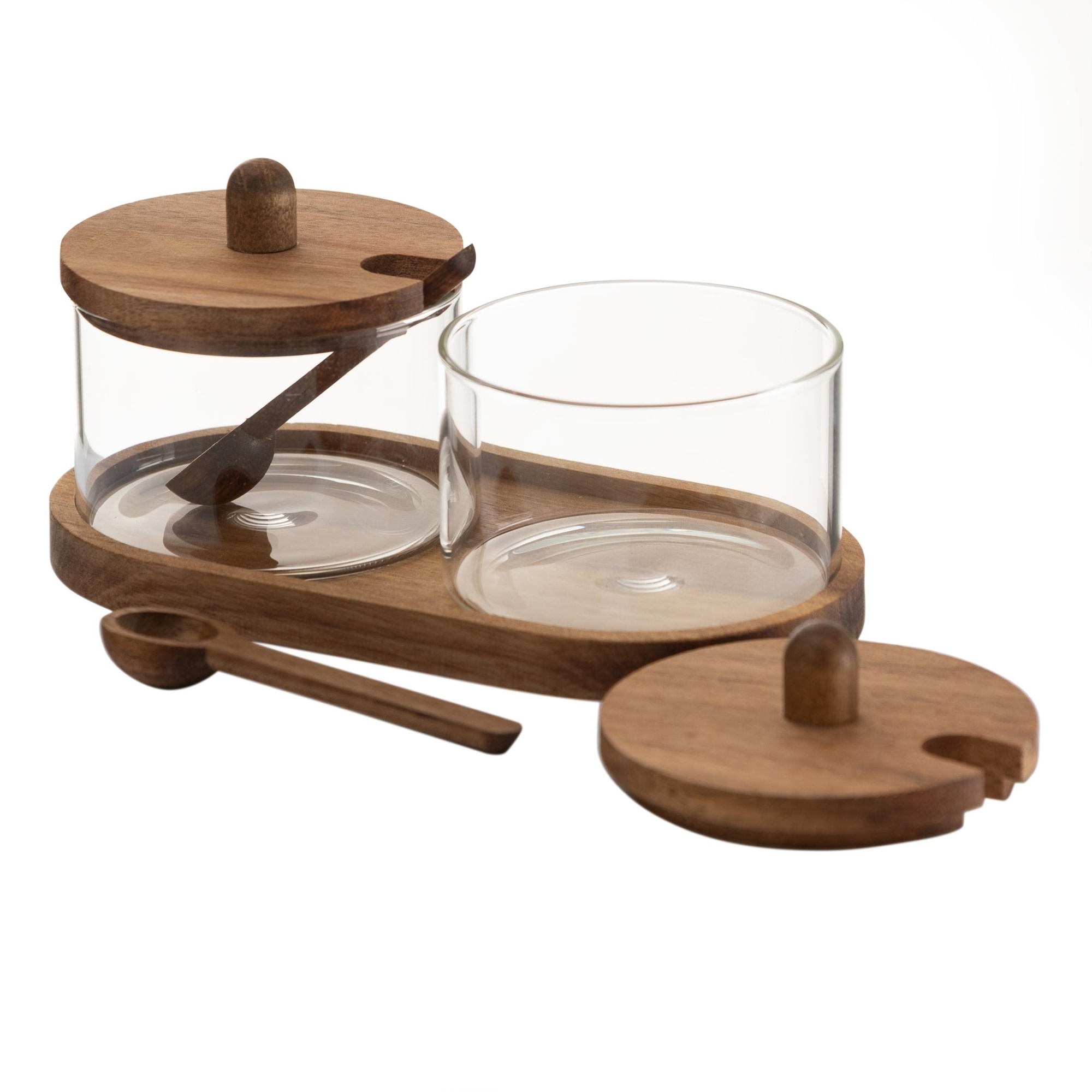 AKASYA STANDLI KAPAKLI KAŞIKLI İKİLİ BAHARATLIK