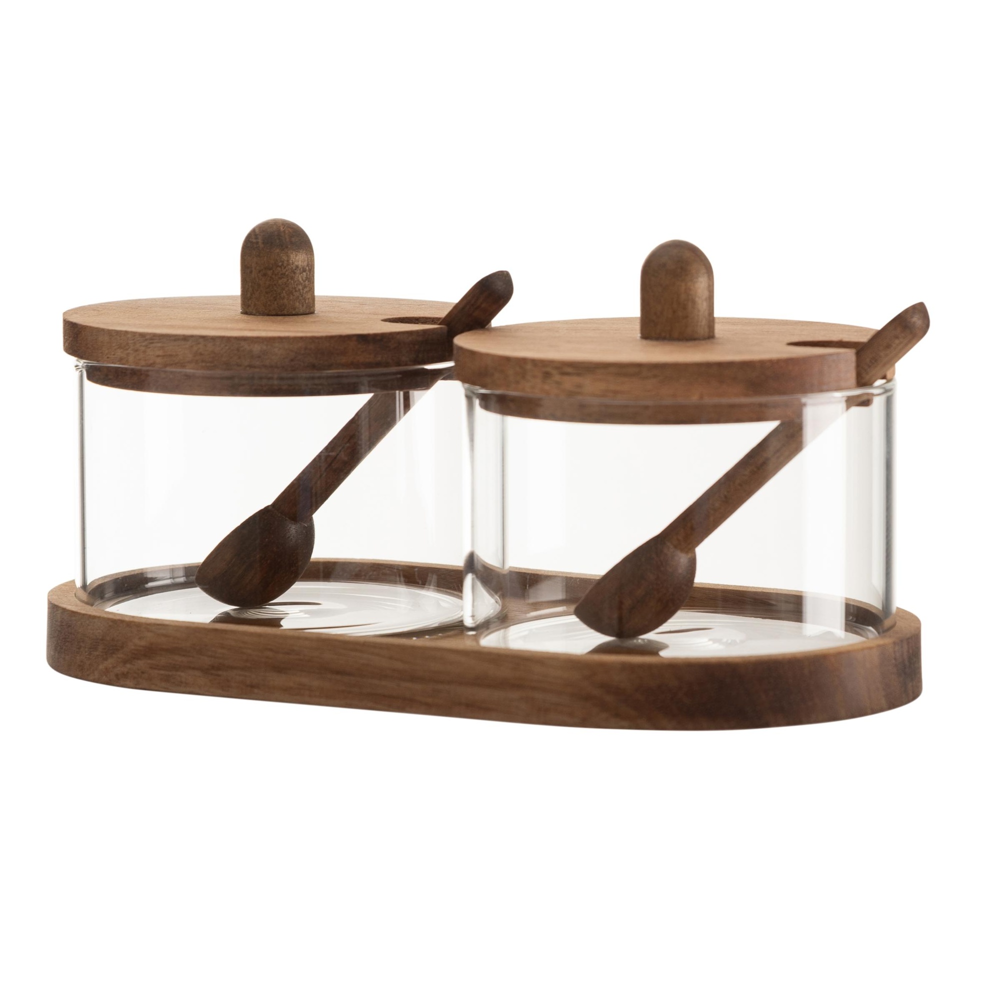 AKASYA STANDLI KAPAKLI KAŞIKLI İKİLİ BAHARATLIK