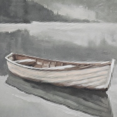  QUIET SHORE ÇERÇEVELİ YAĞLIBOYA TABLO 100X100 CM