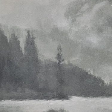  QUIET SHORE ÇERÇEVELİ YAĞLIBOYA TABLO 100X100 CM