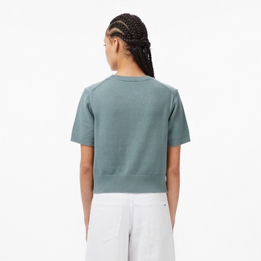  Calvin Klein Chunky Cotton Graphic Vest Kadın Gri Triko