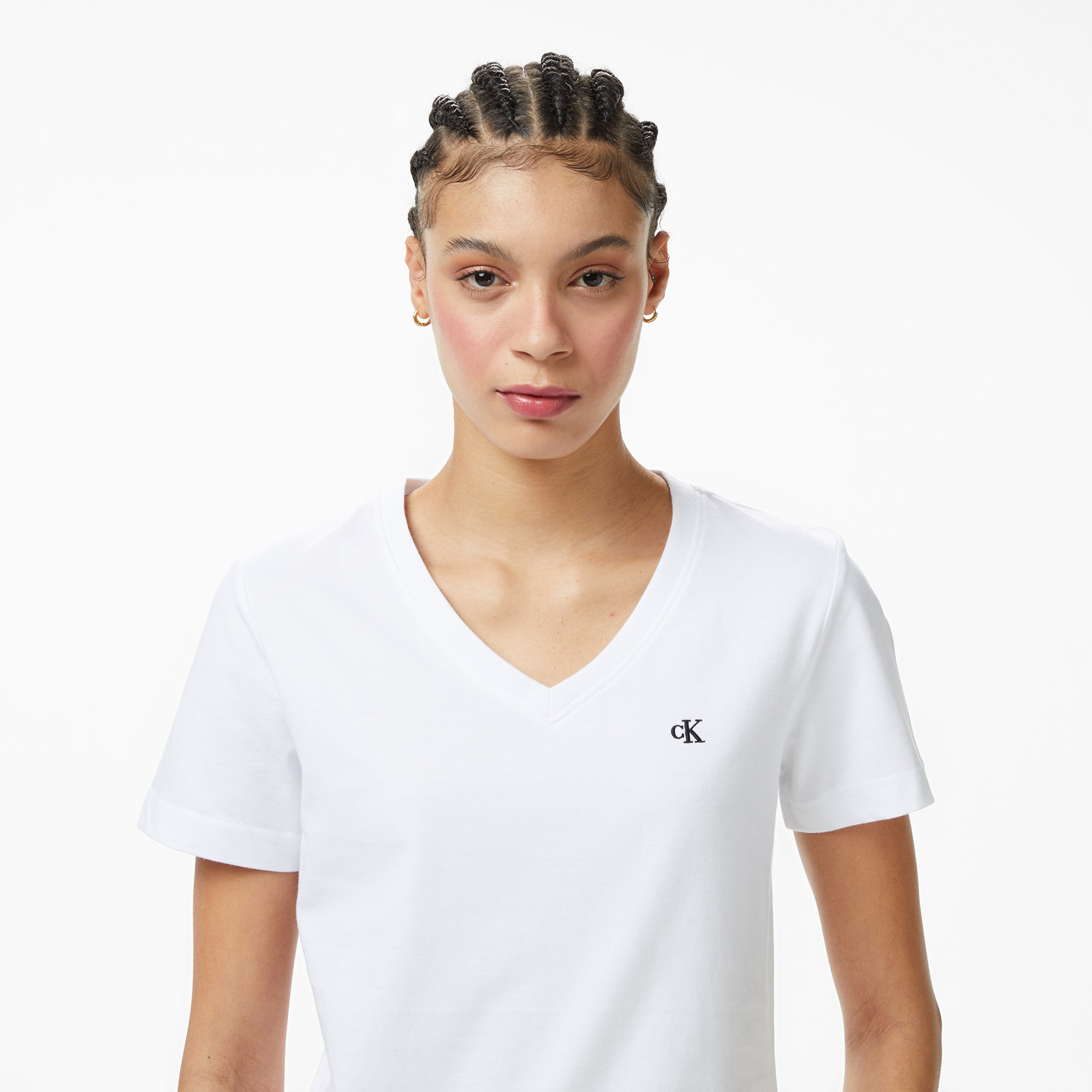 Calvin Klein Monogram Kadın Beyaz T-Shirt