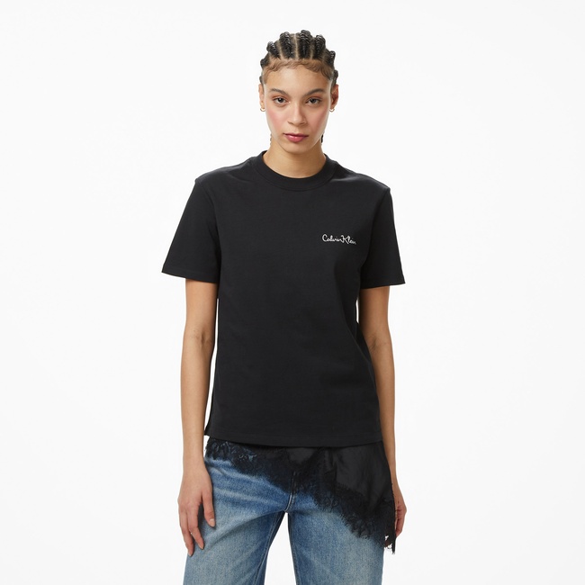  Calvin Klein Classic Graphic Kadın Siyah T-Shirt