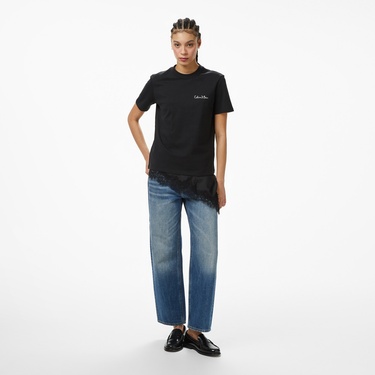  Calvin Klein Classic Graphic Kadın Siyah T-Shirt