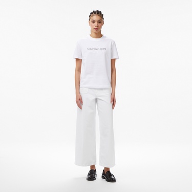  Calvin Klein Logo Classic Kadın Beyaz T-Shirt