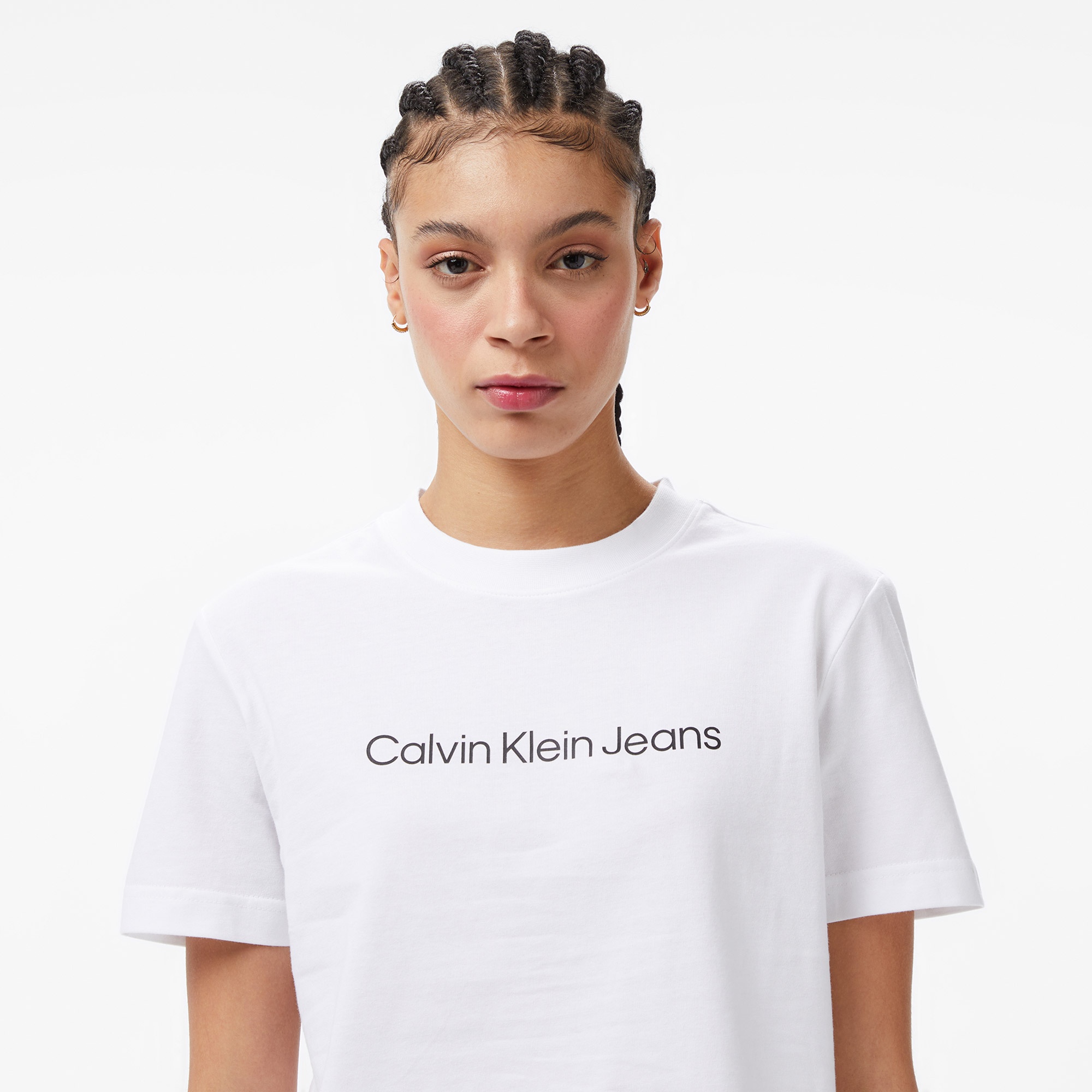Calvin Klein Logo Classic Kadın Beyaz T-Shirt