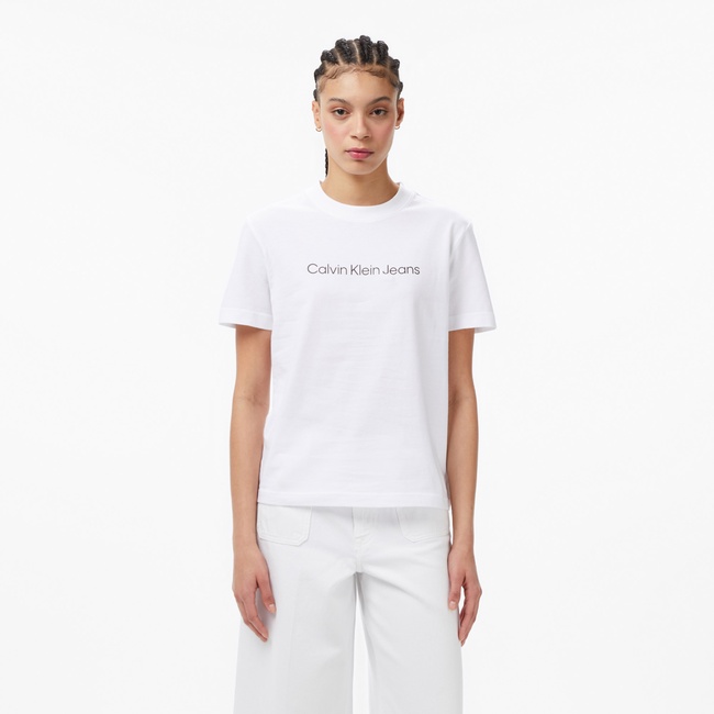  Calvin Klein Logo Classic Kadın Beyaz T-Shirt