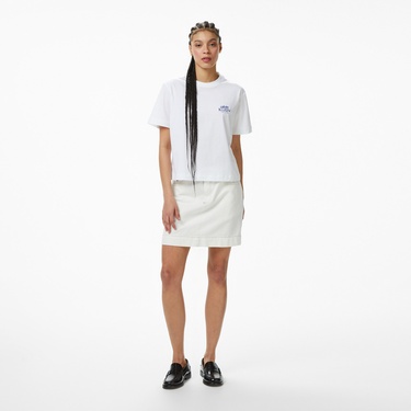  Calvin Klein Boxy Graphic  Kadın Beyaz T-Shirt