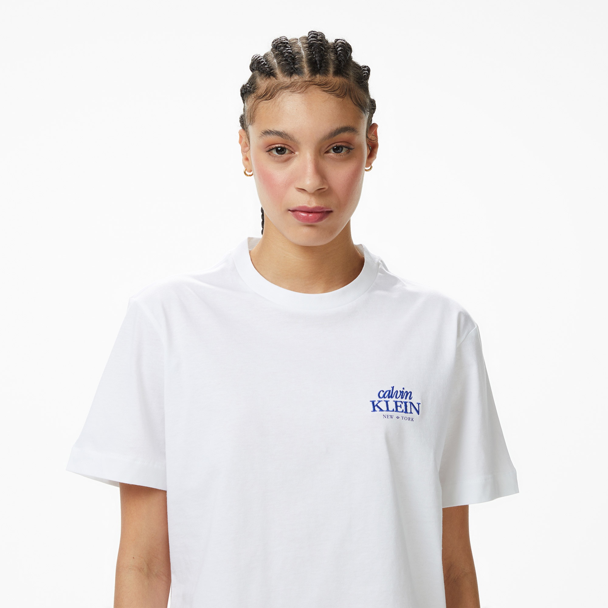 Calvin Klein Boxy Graphic  Kadın Beyaz T-Shirt