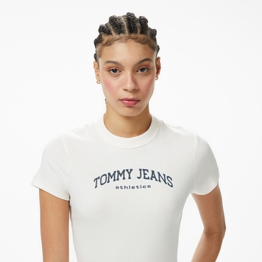  Tommy Hilfiger Varsity Kadın Beyaz T-Shirt