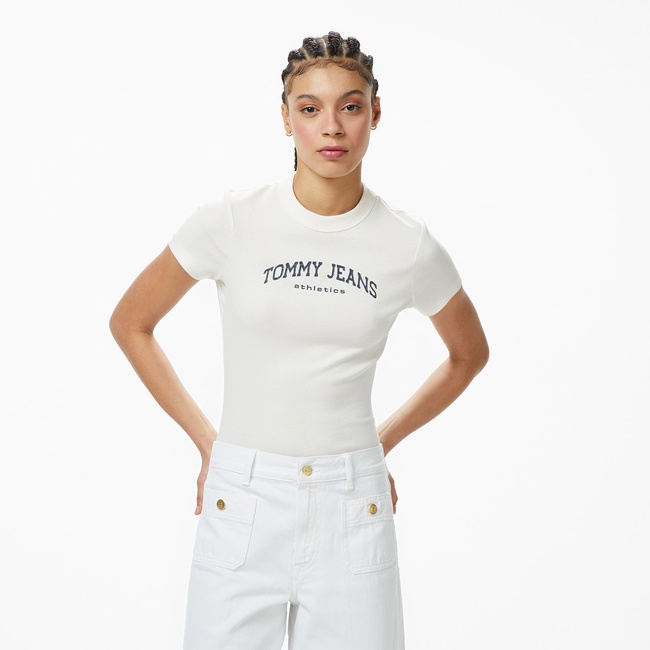  Tommy Hilfiger Varsity Kadın Beyaz T-Shirt