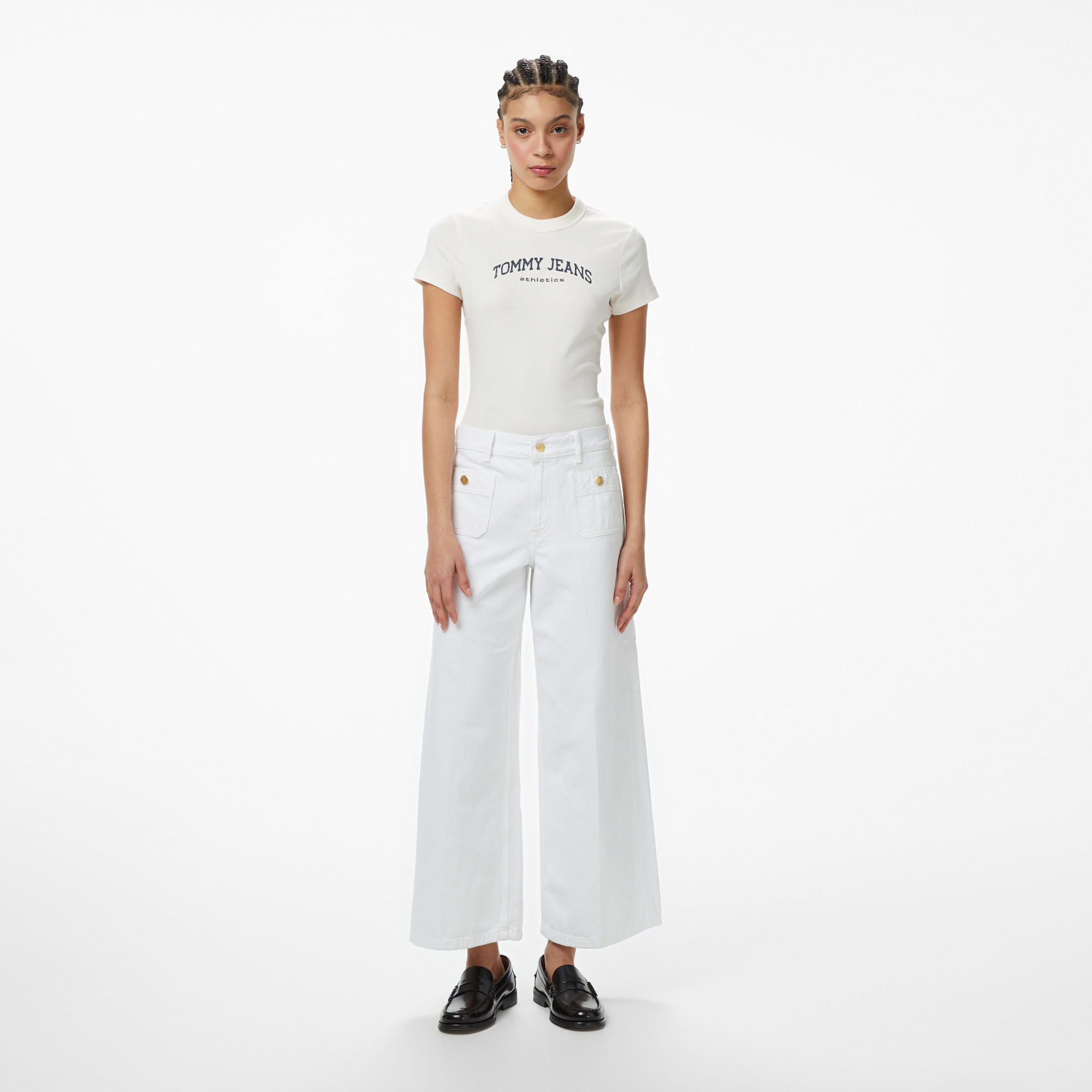 Tommy Hilfiger Varsity Kadın Beyaz T-Shirt