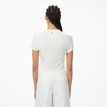  Tommy Hilfiger Varsity Kadın Beyaz T-Shirt