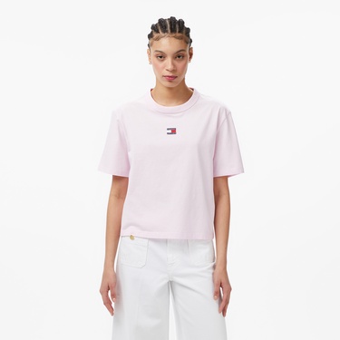  Tommy Hilfiger Badge Kadın Pembe T-Shirt