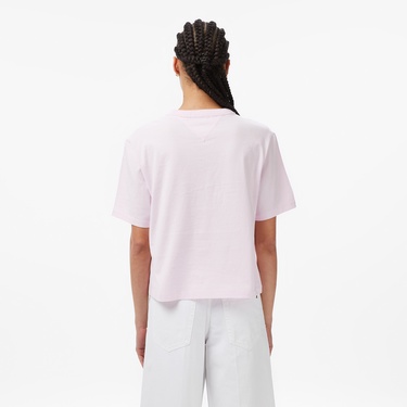  Tommy Hilfiger Badge Kadın Pembe T-Shirt