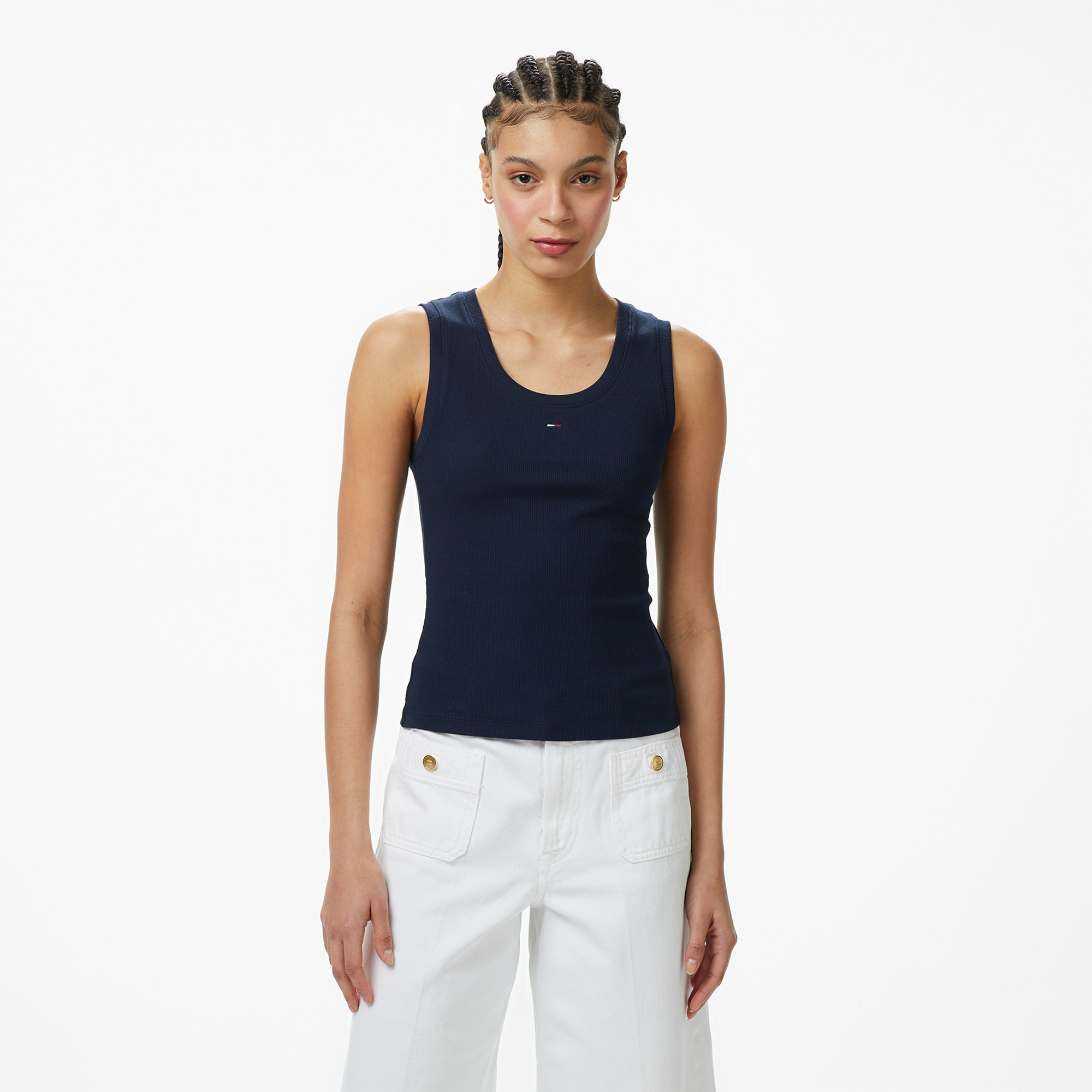  Tommy Hilfiger Denim Essentials Kadın Lacivert T-Shirt