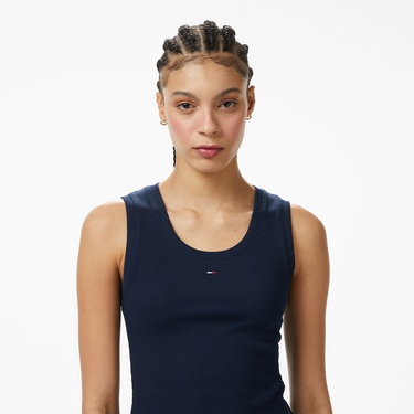  Tommy Hilfiger Denim Essentials Kadın Lacivert T-Shirt