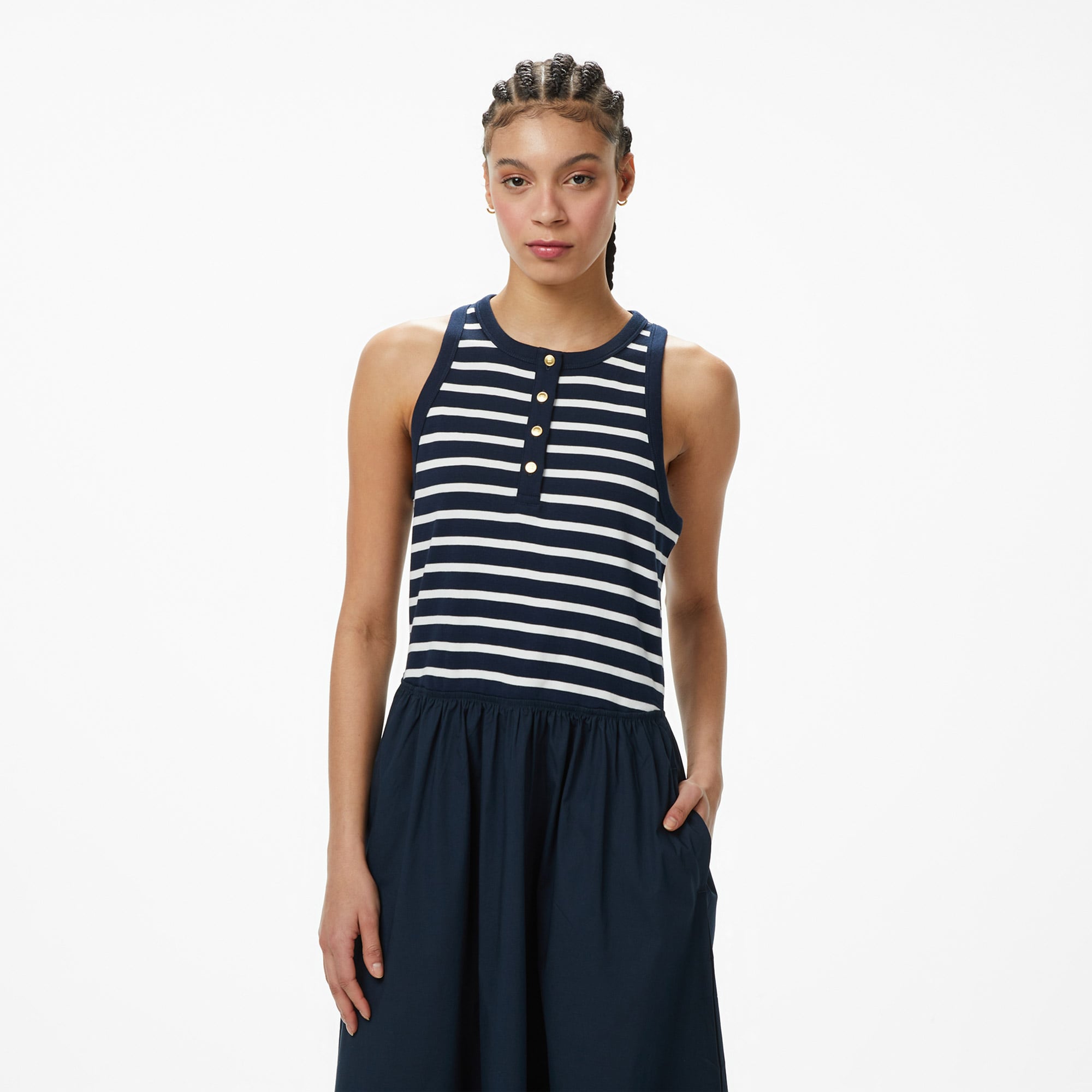  Tommy Hilfiger Gold Button Kadın Lacivert Elbise