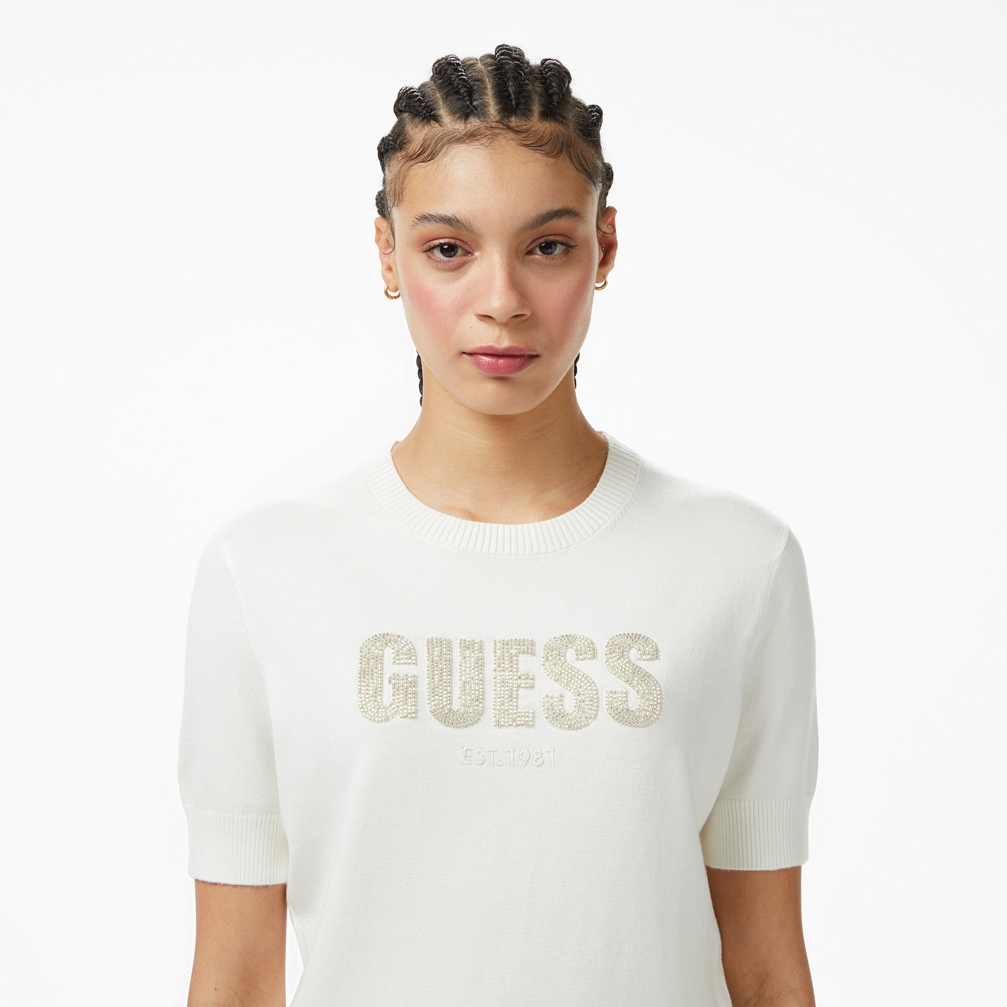 Guess Norah Kadın Beyaz Triko