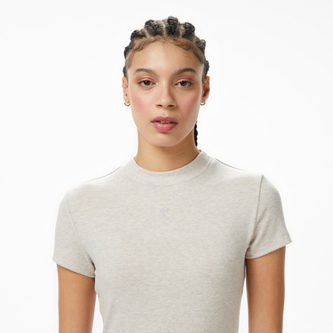  Guess Mock Yün Ipek Karışımlı Top Kadın Mavi T-Shirt