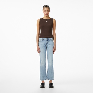  Guess Tina Ipek Karışımlı Kadın Kahverengi T-Shirt